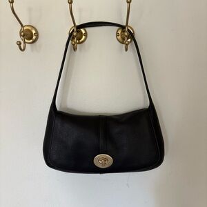 Y2K Coach Ergo Flap Turlock 11614 Black Leather Shoulder Bag